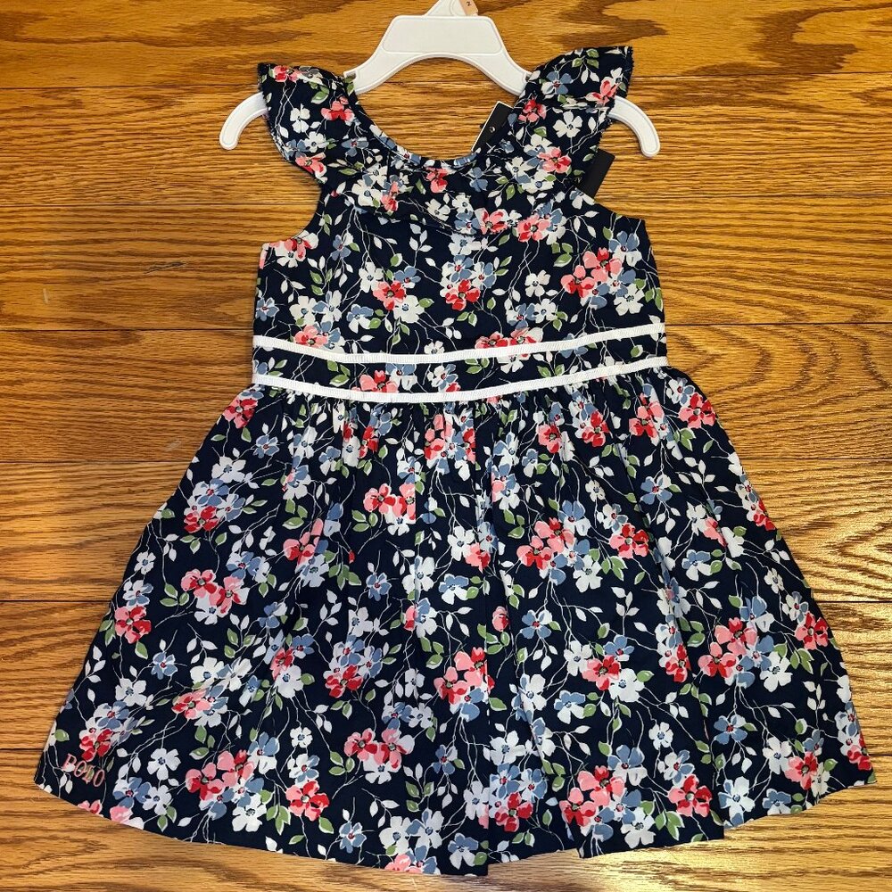 Polo Ralph Lauren Little Girl S & Girl S Floral Poplin Ruffle Dress Sz 2
